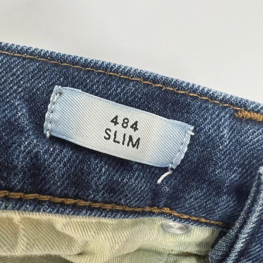 J.Crew 484 Slim Fit Jean Size 28x30 Stretch Dark Worn in Japanese‎ Denim J5025